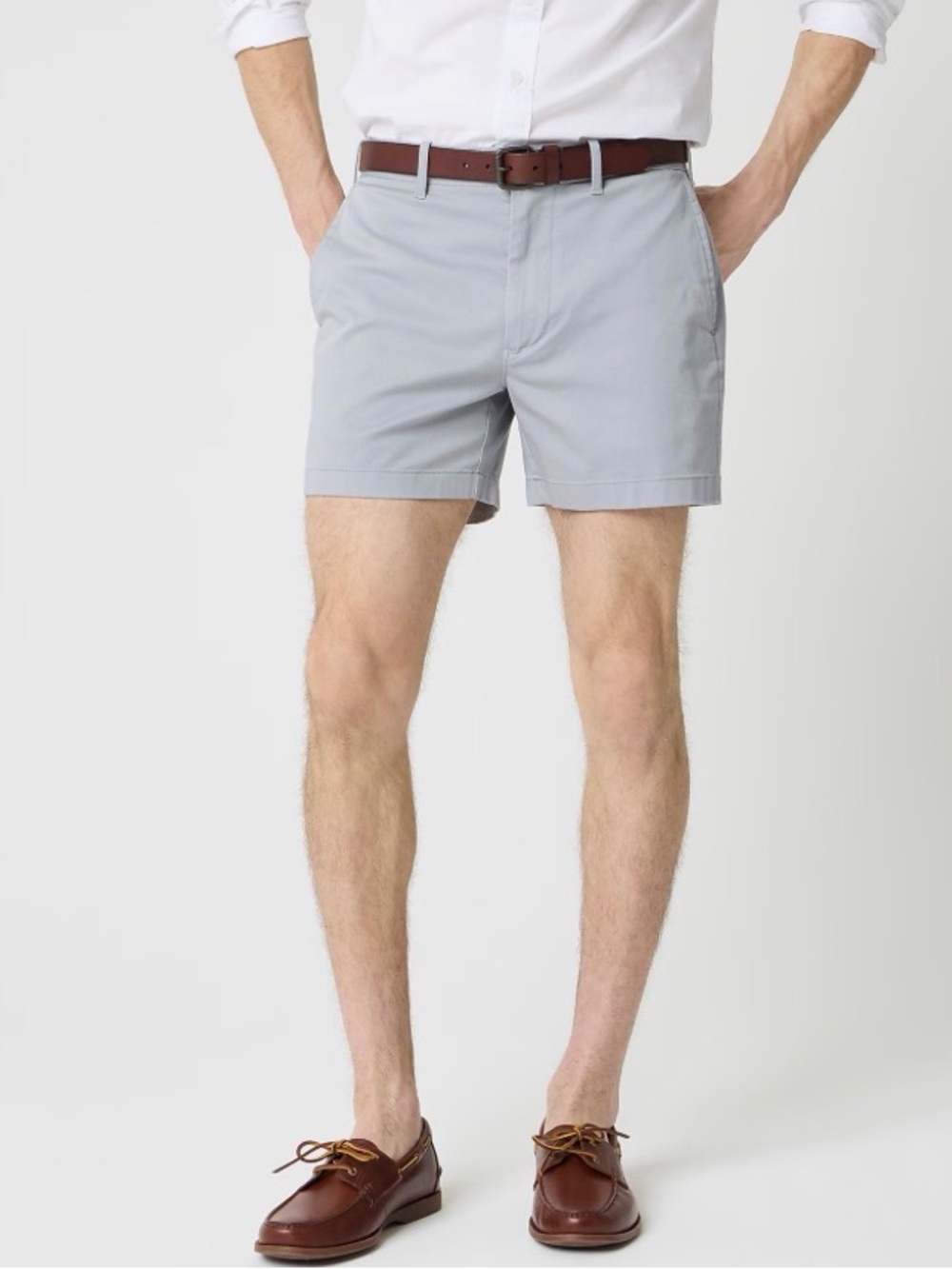 J. Crew Light Gray Flat-Front Stretch Shorts